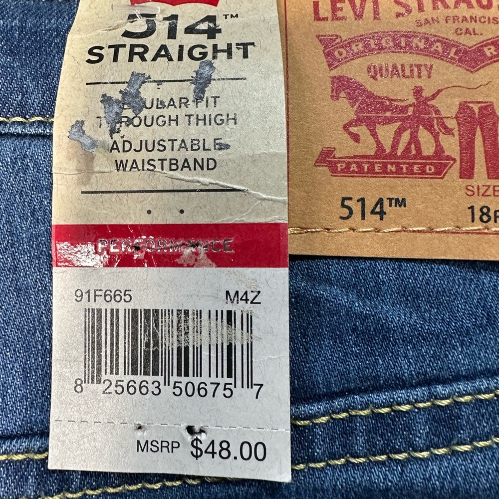 NWT Levi's Boys' 514 Straight Fit Jeans Size 18 - Picture 5 of 6